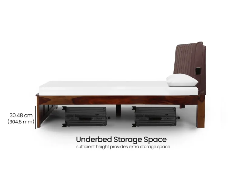 Regal Queen Bed with Dark Chocolate Leatherite